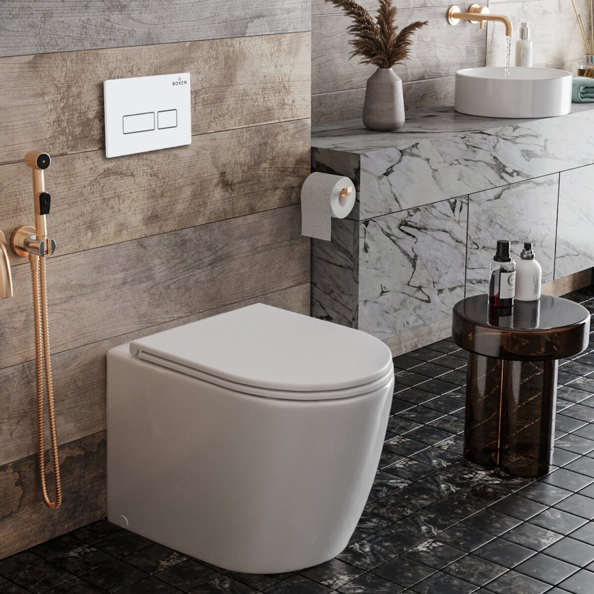 Комплект инсталляции для приставного унитаза Roxen Attach с кнопкой Caspia (белая), 919394 — изображение 7