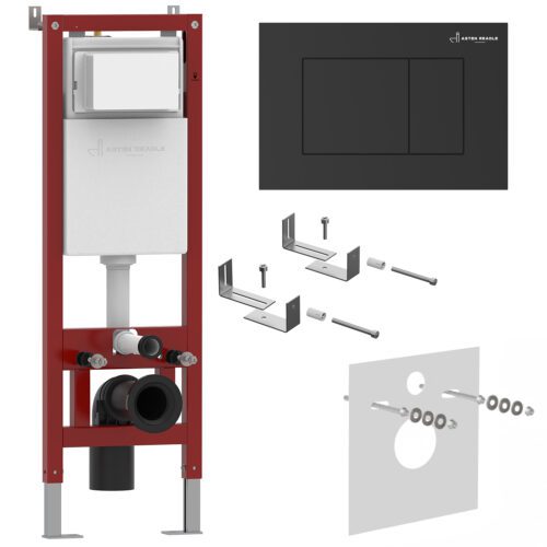 Комплект инсталляции Asten Readle Zentralmodul с кнопкой AR0601-B (чёрная/матовая), AR0501-0601B