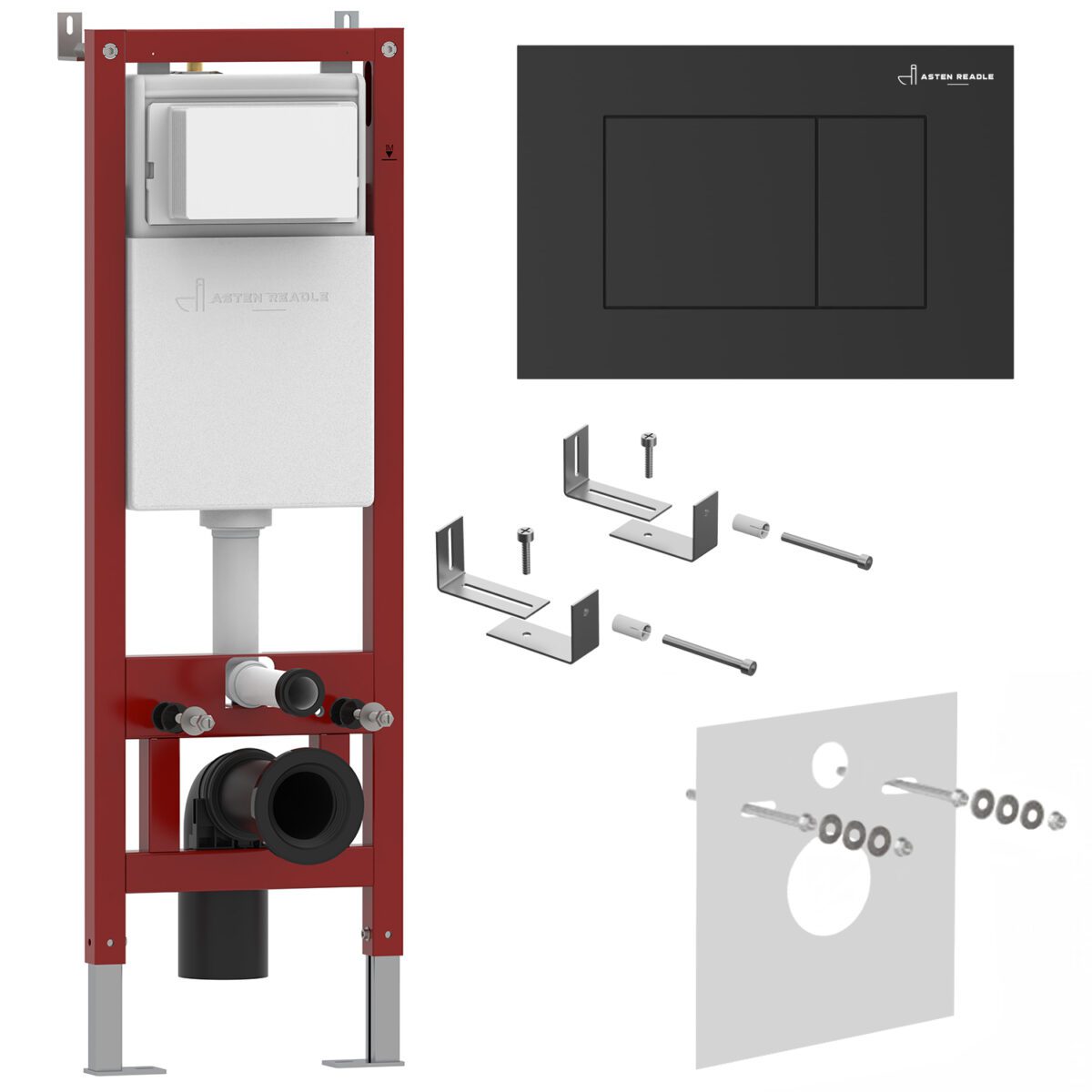 Комплект инсталляции Asten Readle Zentralmodul с кнопкой AR0601-B (чёрная/матовая), AR0501-0601B