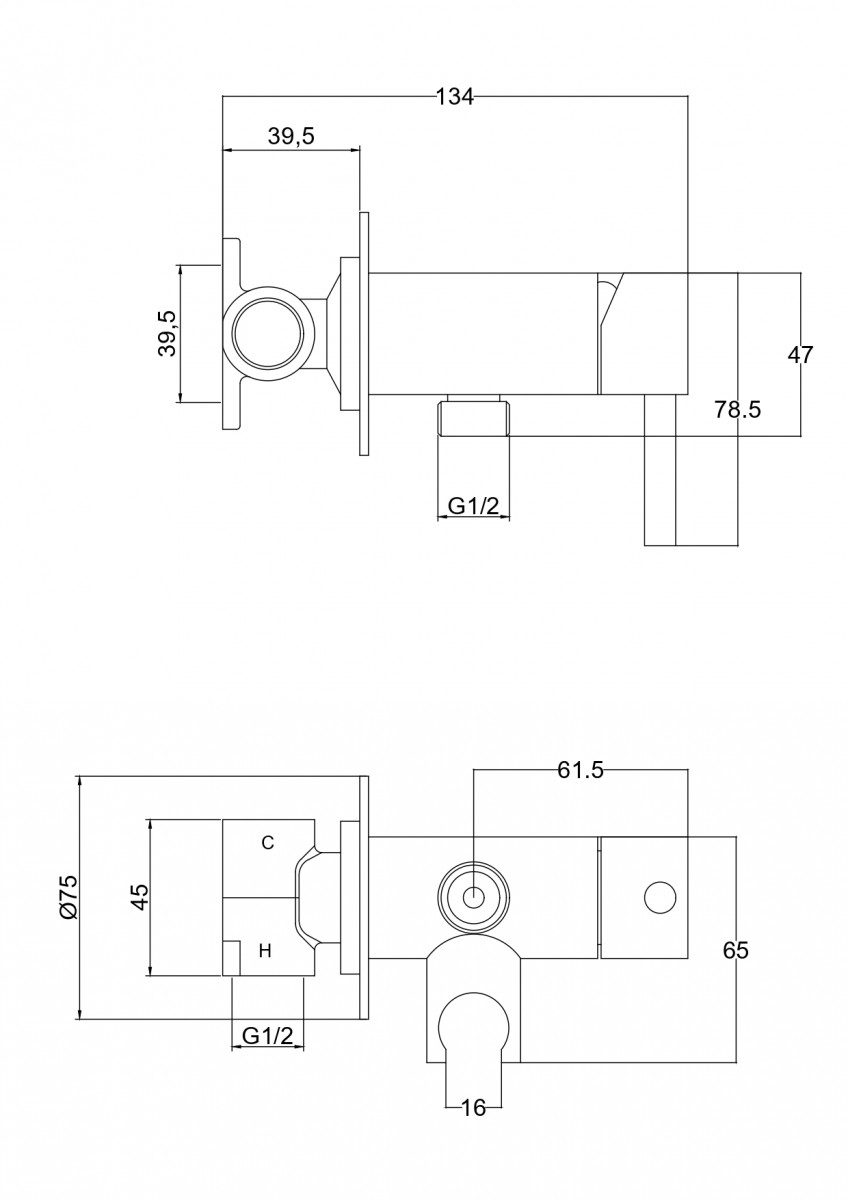 Смеситель скрытого монтажа для гигиенического душа Roxen Santi 50094000-BN — изображение 9