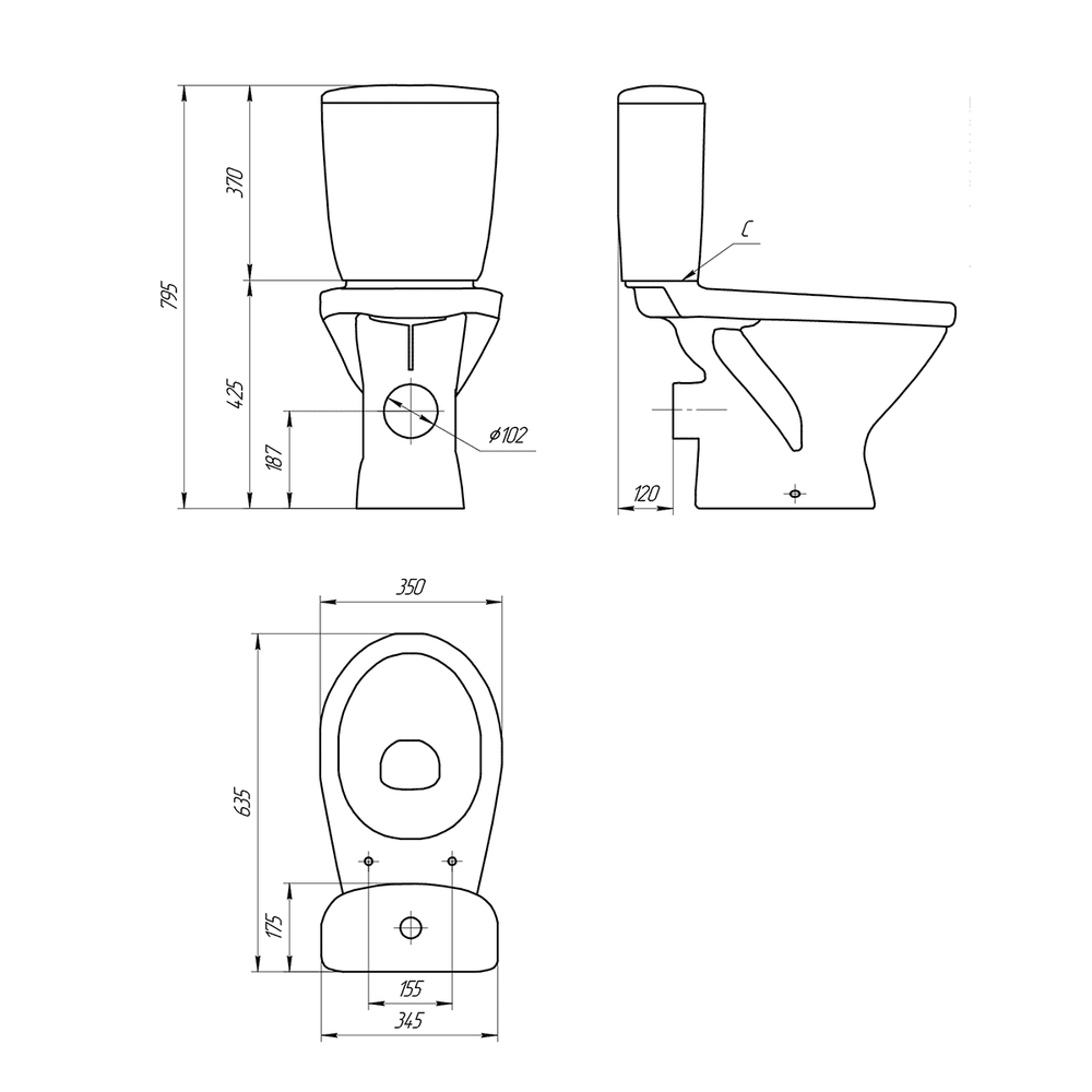 Унитаз напольный Cersanit Melar 031 3/6 DPL EO slim, 64234 — изображение 22