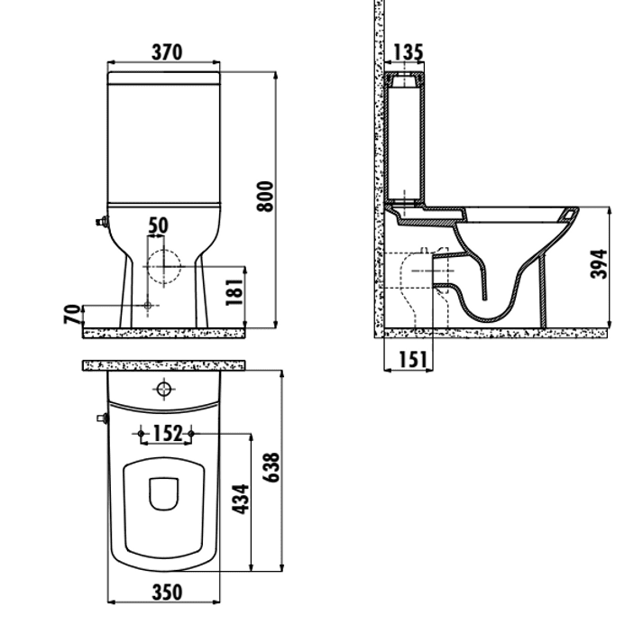 Чаша для унитаза с функцией биде Creavit Lara, LR360-00CB00E-0000 — изображение 2