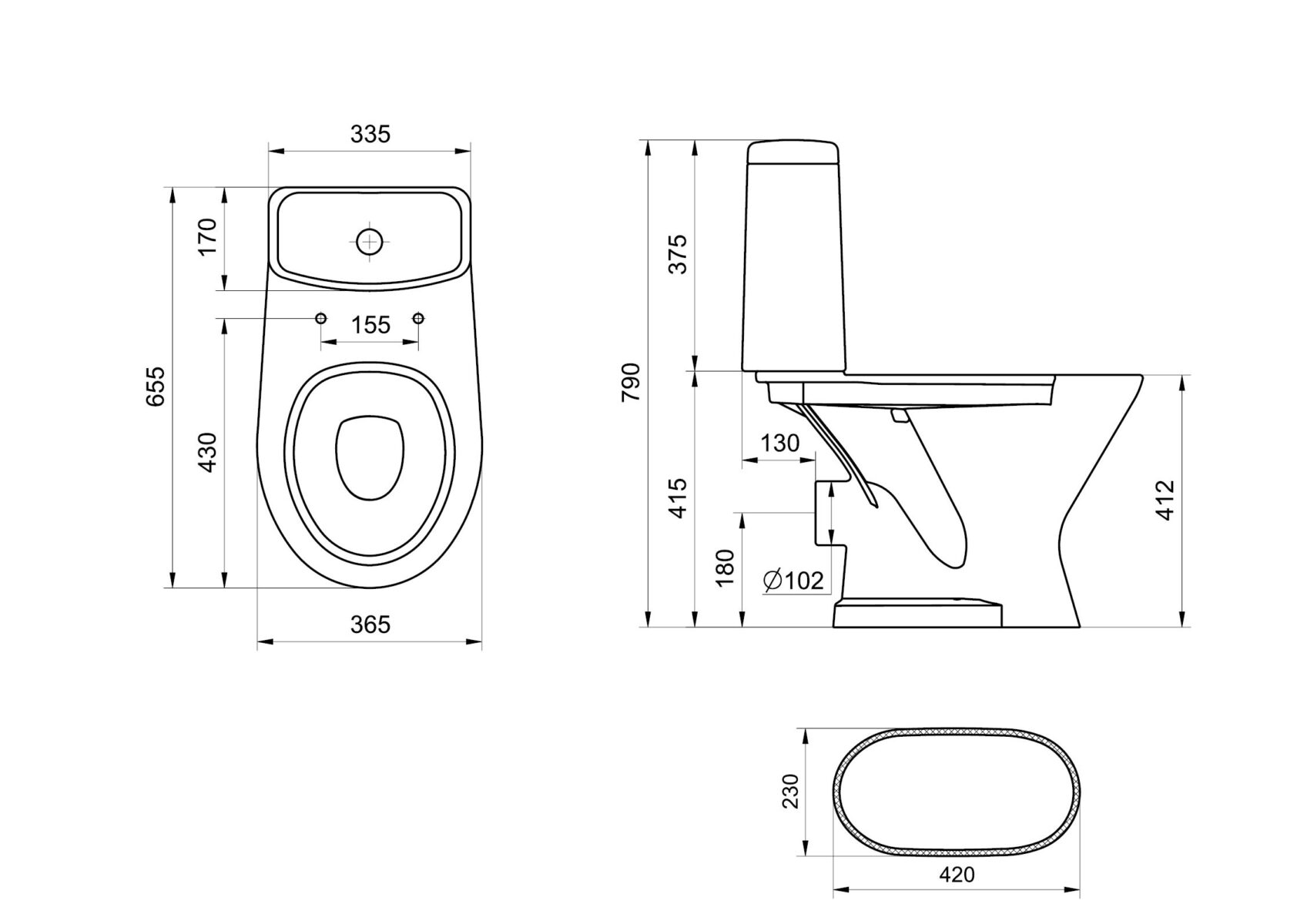 Унитаз напольный Santeri Грация, 1P2103S0000BF — изображение 10