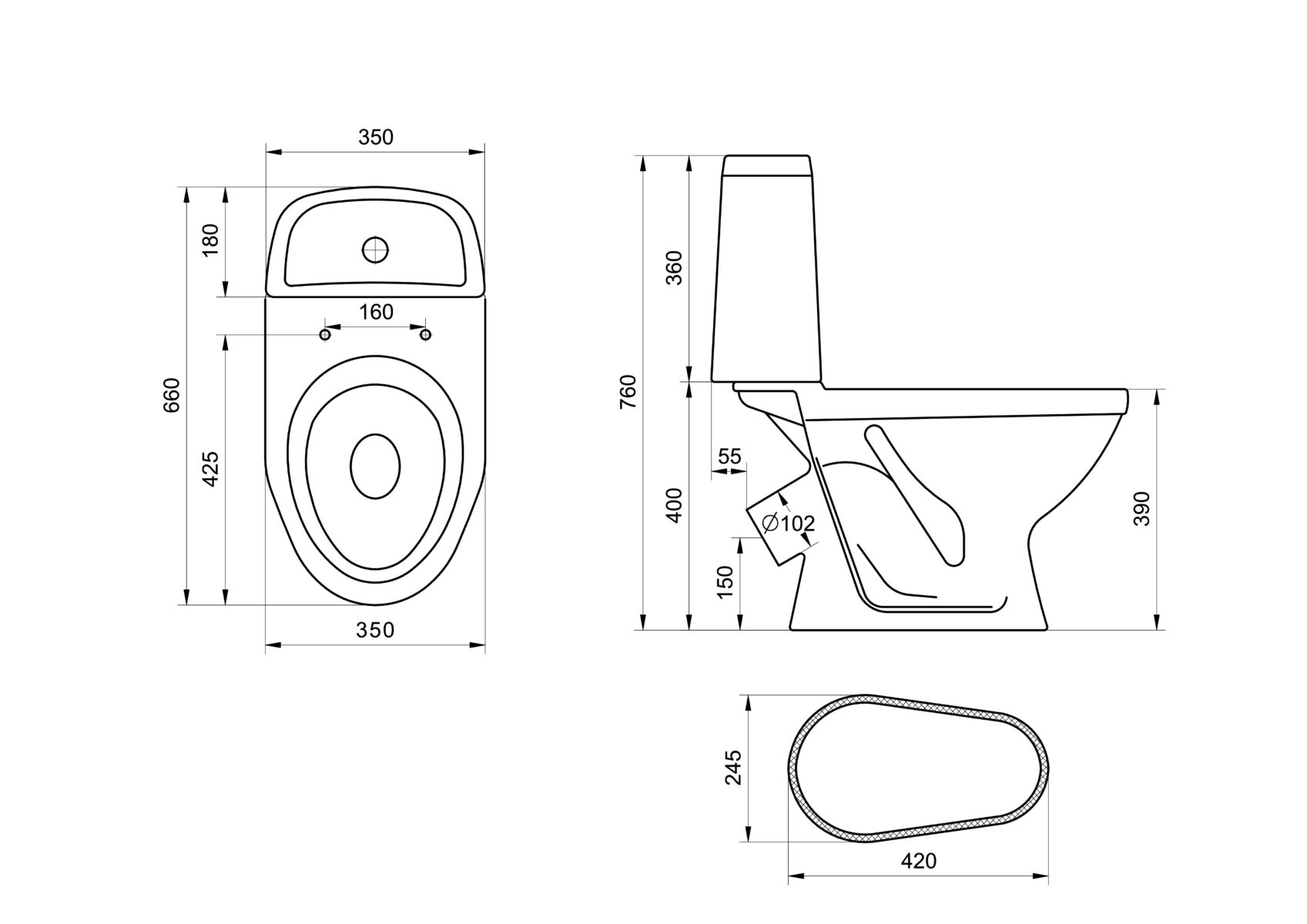 Унитаз напольный Santeri Прайм стандарт, 1P2054S0000BF — изображение 8