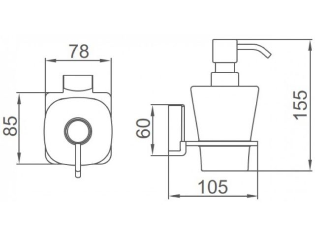 Дозатор жидкого мыла Ledeme L30327, схема
