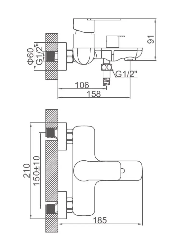 Смеситель для ванны Ledeme L73218B — изображение 7