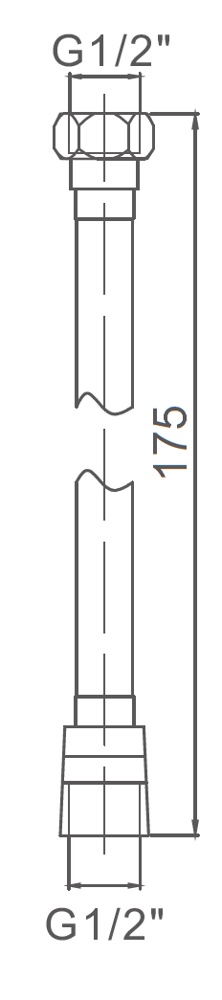 Душевой шланг для лейки Tim C-M175-04SV, схема