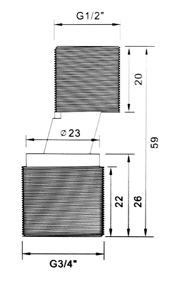 Эксцентрики для смесителя 1/2" Ш х 3/4" Ш (пара) GERHANS K40501, схема