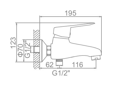 Смеситель для ванны Ledeme L3207 — изображение 2