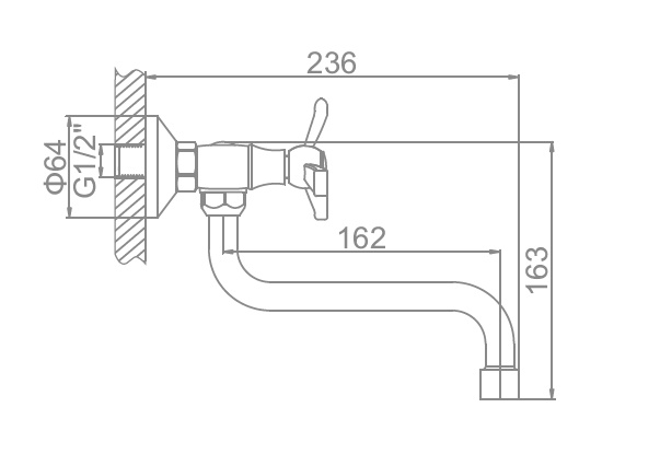 Настенный смеситель для кухни Ledeme L4612 — изображение 2