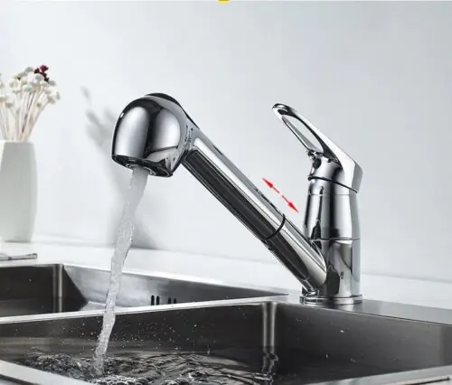 Смеситель для кухни с выдвижным изливом Ledeme L6013