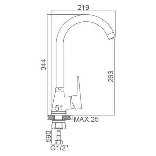 Смеситель для кухни Loffrey LF84012B