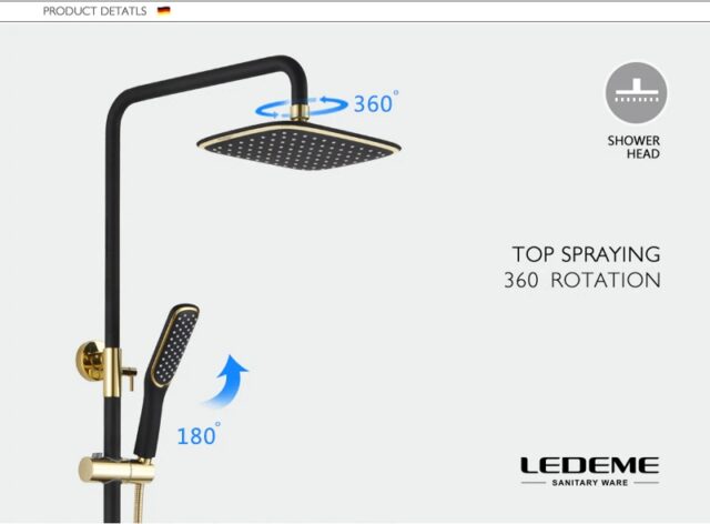 Душевая система Ledeme L2414B — изображение 4