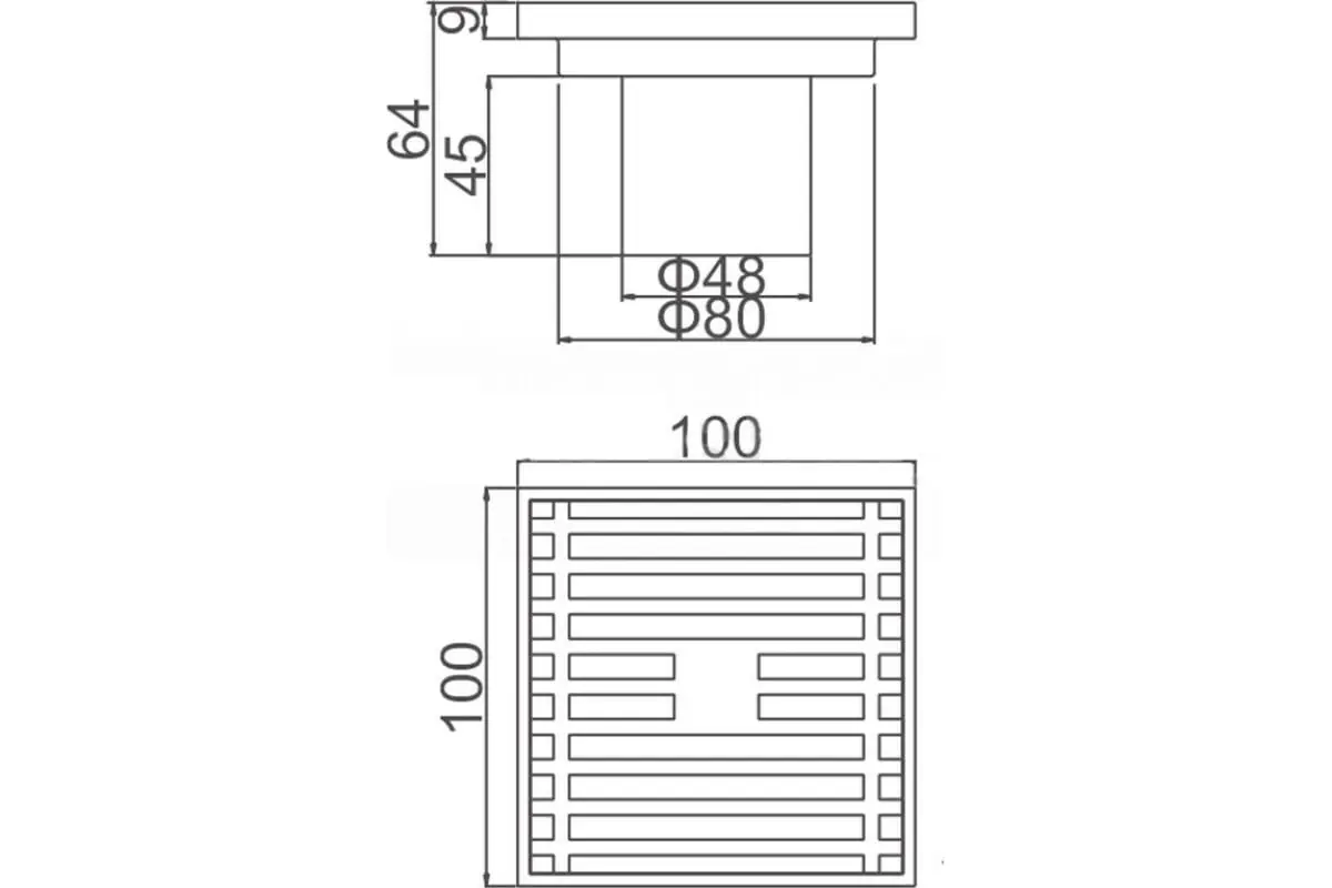 Трап для душа Gerhans K81610-10 точечный, "решётка" — изображение 5