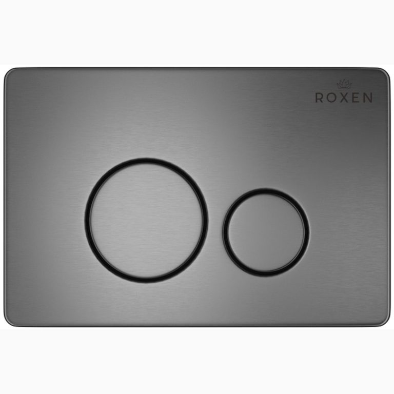 Металлическая кнопка смыва Roxen Steel 420260G «оружейная сталь» с большой и малой клавишей
