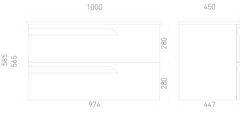 Тумба в ванную LAPARET ATLAS 100 под умывальник Creavit Su 100, кашемир — изображение 3