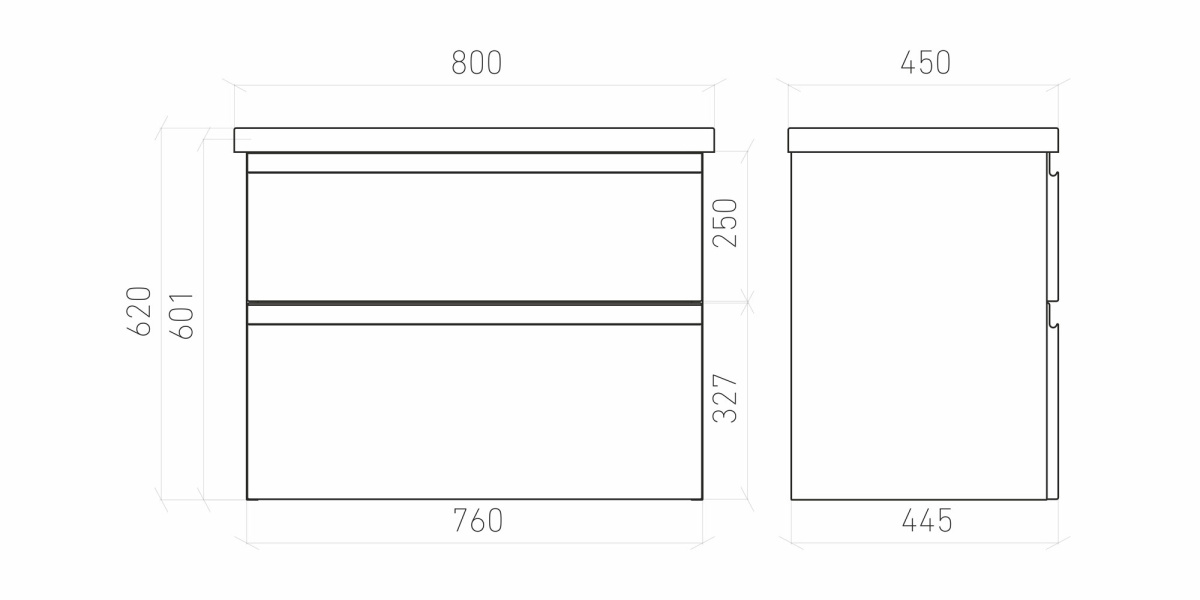Тумба подвесная LAPARET OPTIMUM 80, белый глянец, LO-WCAB-80-01 — изображение 4