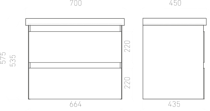 Тумба подвесная LAPARET VITRUM 70, белый матовый, LV-WCAB-70-11 — изображение 4
