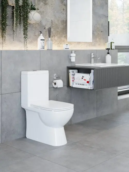 Унитаз напольный Sanita Luxe Quadro Slim, WC.CC/Quadro/2-SlimDM/WHT.G/S1