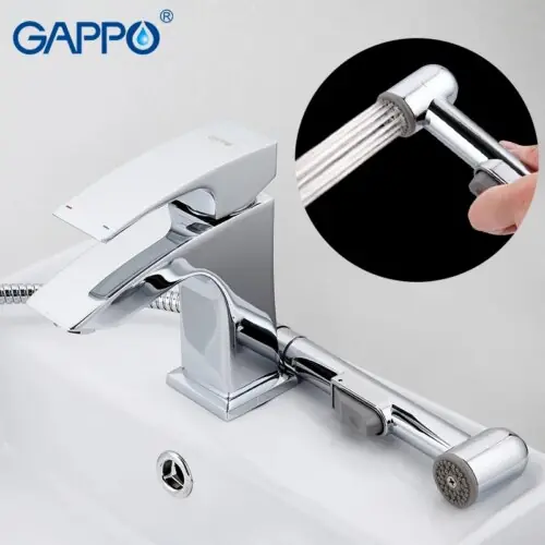 Смеситель для умывальника с гигиенической лейкой Gappo G1207