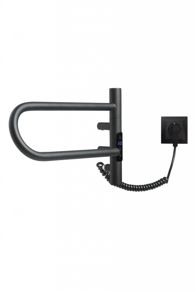 Полотенцесушитель Gloss & Reiter электрический SMART E2.L.39x25.R1.Таймер. Myap чёрный — изображение 3