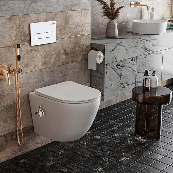 Комплект инсталляции Roxen StounFix Dual Fresh с унитазом Antares Bidet и кнопкой Caspia (белая), 953833 — изображение 4
