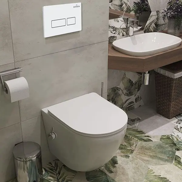 Комплект инсталляции Roxen StounFix Dual Fresh с унитазом Antares Bidet и кнопкой Caspia (белая), 953833 — изображение 2