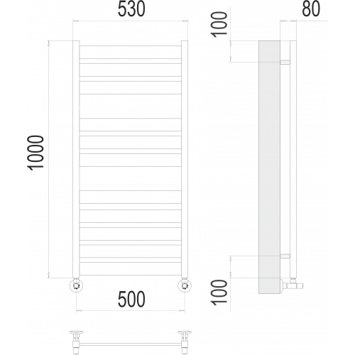 Полотенцесушитель Terminus «Латтэ» П11 500х1000 — изображение 3