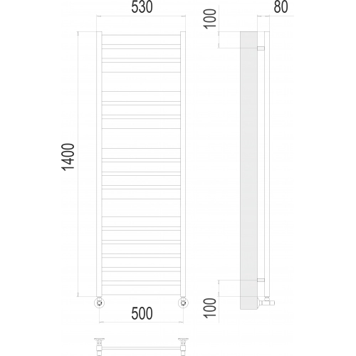 Полотенцесушитель Terminus «Латтэ» П16 500х1400 — изображение 3