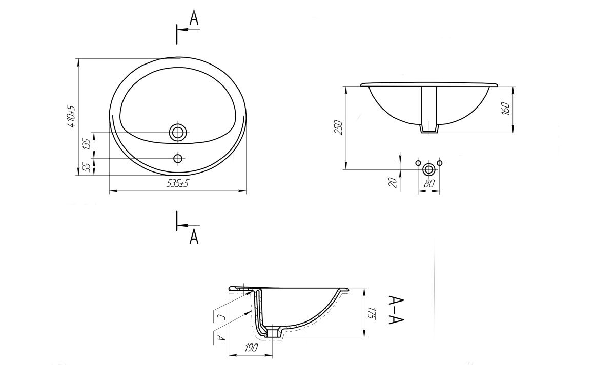 Умывальник Cersanit Calla 54, S-UM-Cl/1-w — изображение 4