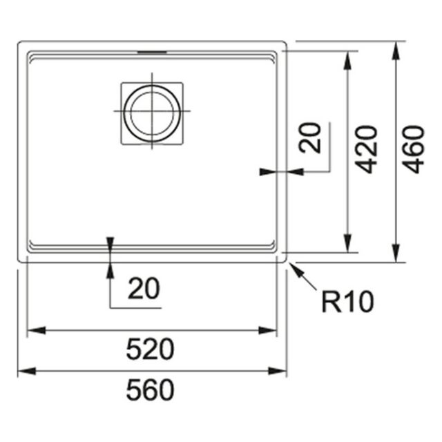 Кухонная мойка Franke Kubus KNG 110-52 (оникс) (560 x 460 мм), 125.0700.384 — изображение 3