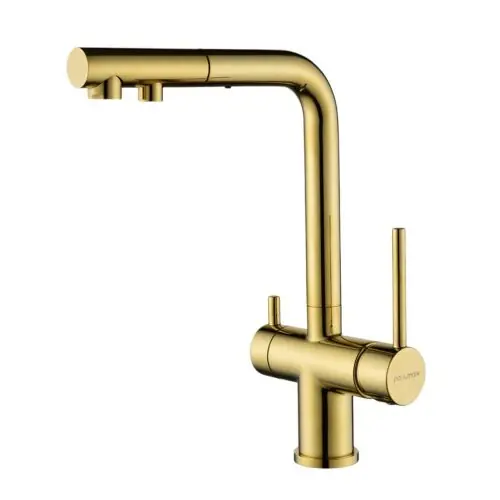 Смеситель для кухни под фильтр с выдвижным изливом Paulmark SERPENTINE Se213222-G