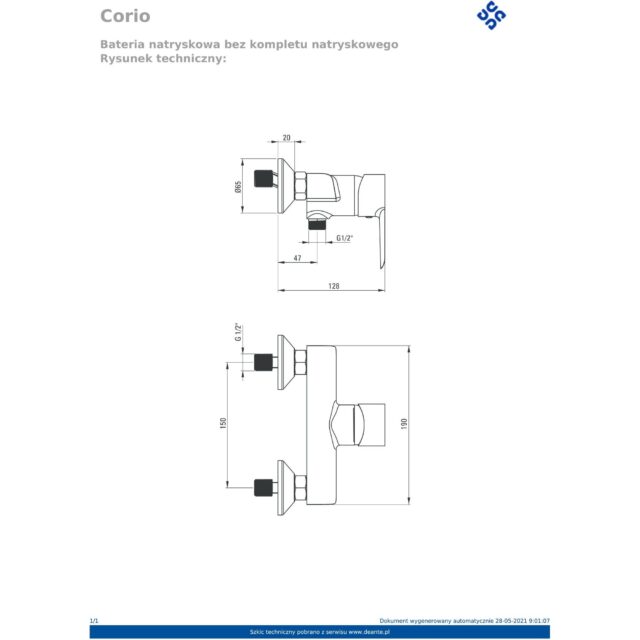 Смеситель для душа DEANTE CORIO BFC 040M — изображение 2