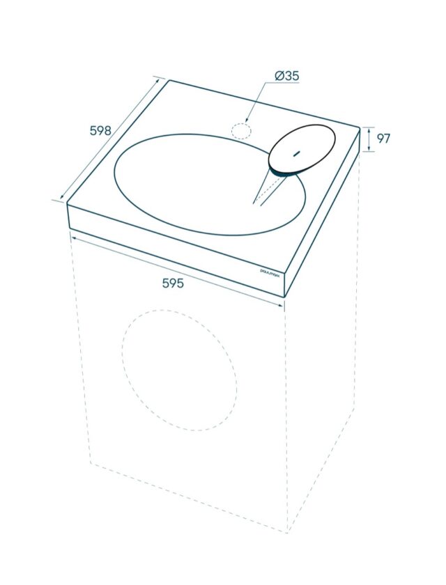 Умывальник PAULMARK STERN на стиральную машину, белый, 60х60, PM700431 — изображение 5