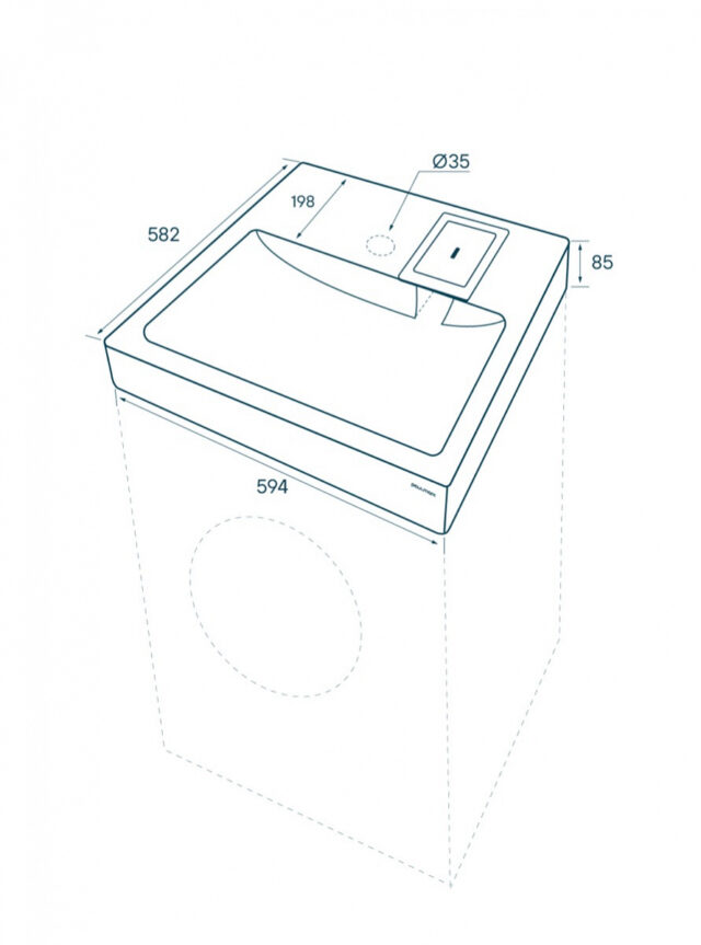 Умывальник PAULMARK WELT на стиральную машину, белый, 60х60, PM730431 — изображение 6