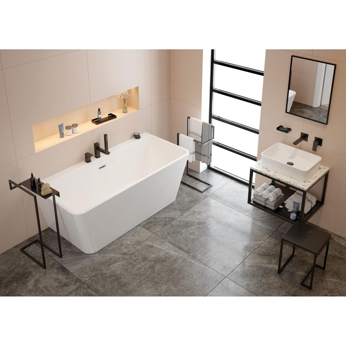 Смеситель скрытого монтажа для умывальника DEANTE ANEMON NERO, чёрный, BBZ N54L — изображение 2