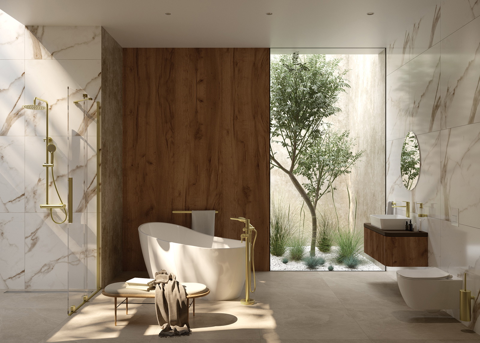 Душевая система с термостатическим смесителем DEANTE ARNIKA ZLOTO NAC R1QK — изображение 7