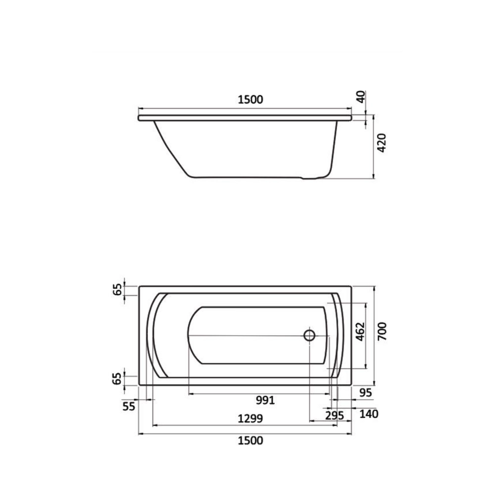 Ванна акриловая SANTEK Монако 150*70, 1.WH11.1.976 — изображение 5