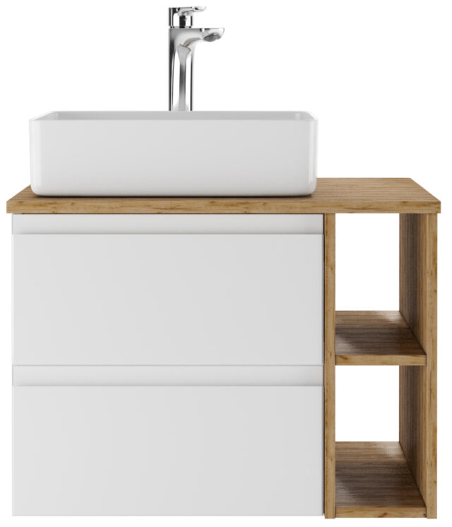 Тумба в ванную Домино JOY 46 Frost 70 с двумя ящиками, DF3401T — изображение 2