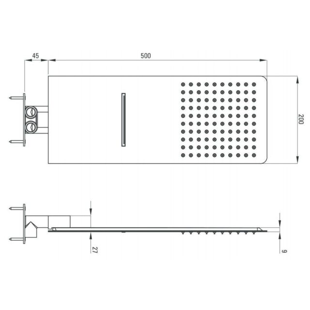 Верхняя лейка 20 x 50 см, тропический душ DEANTE MULTIBOX NAC 096K — изображение 3