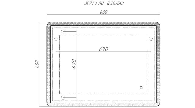 Зеркало Домино Дублин 800х600 с подсветкой, GL7017Z — изображение 6