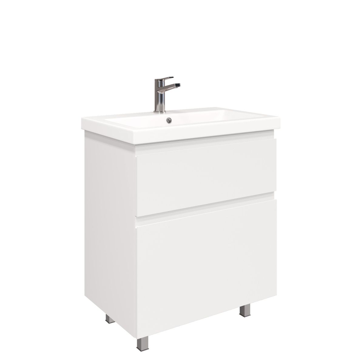 Тумба напольная Laparet OPTIMUM 70, белый глянец, LO-WFCAB-70-01