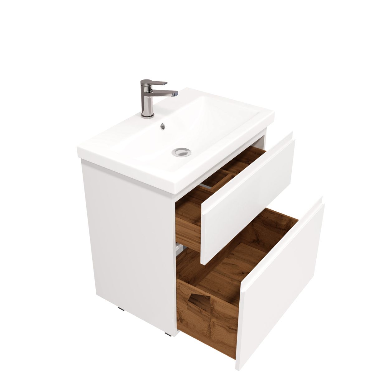 Тумба напольная Laparet OPTIMUM 70, белый глянец, LO-WFCAB-70-01 — изображение 2