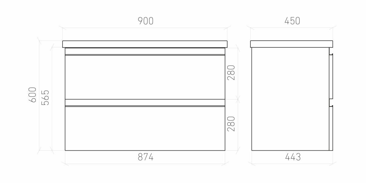 Тумба подвесная Laparet ELECTRA 90, хромикс серебро, LE-WCAB-90-323 — изображение 2