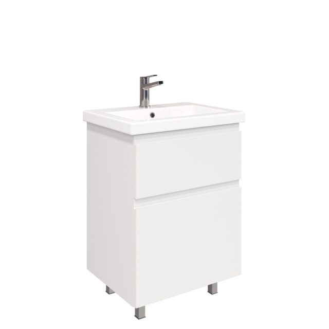 Тумба напольная Laparet OPTIMUM 60, белый глянец, LO-WFCAB-60-01