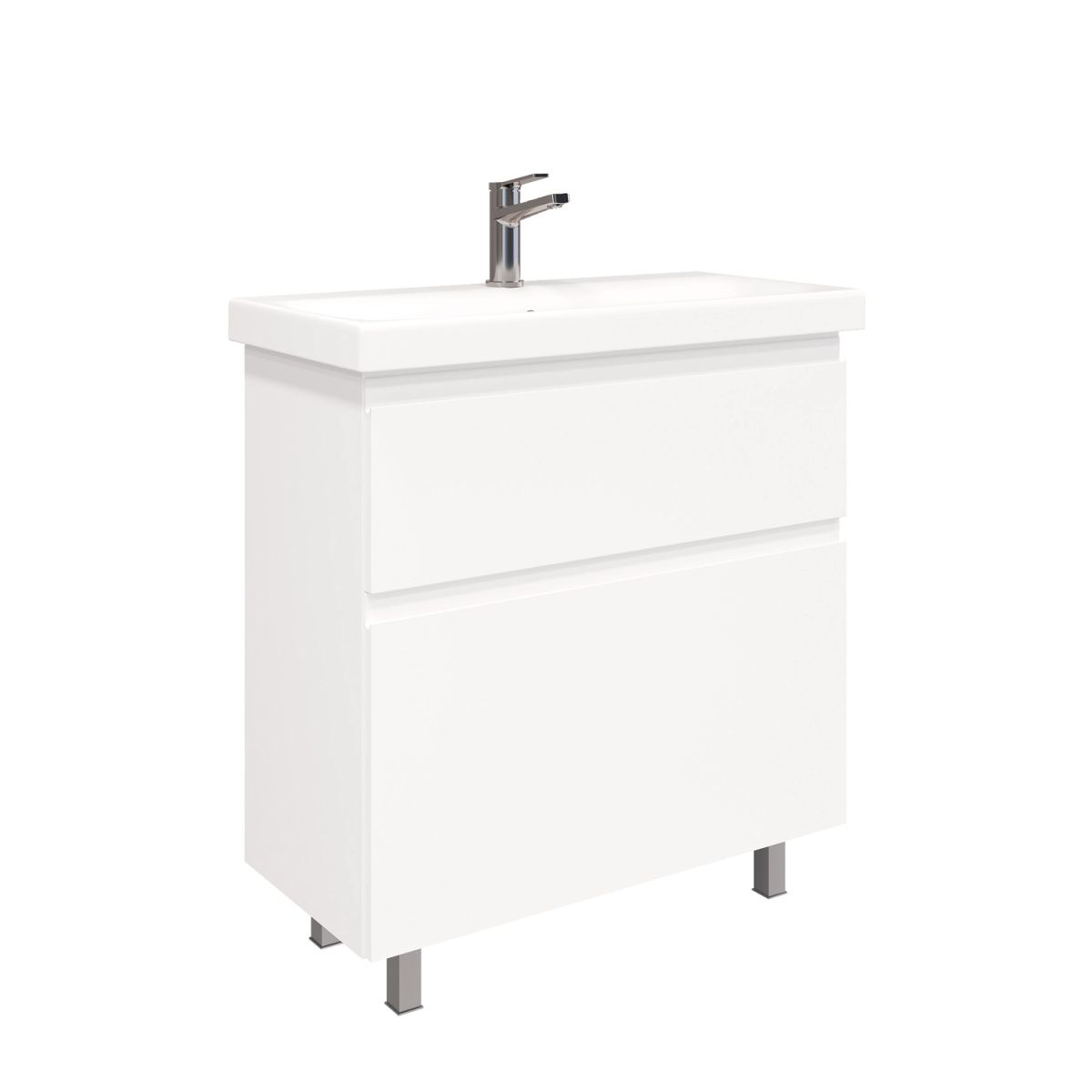 Тумба напольная Laparet OPTIMUM 80, белый глянец, LO-WFCAB-80-01