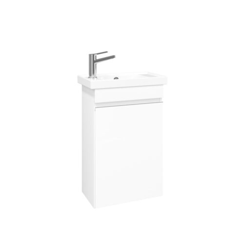 Тумба подвесная Laparet SARGAS mini 50 L, левый, белый глянец, LS-WCAB-50-101L