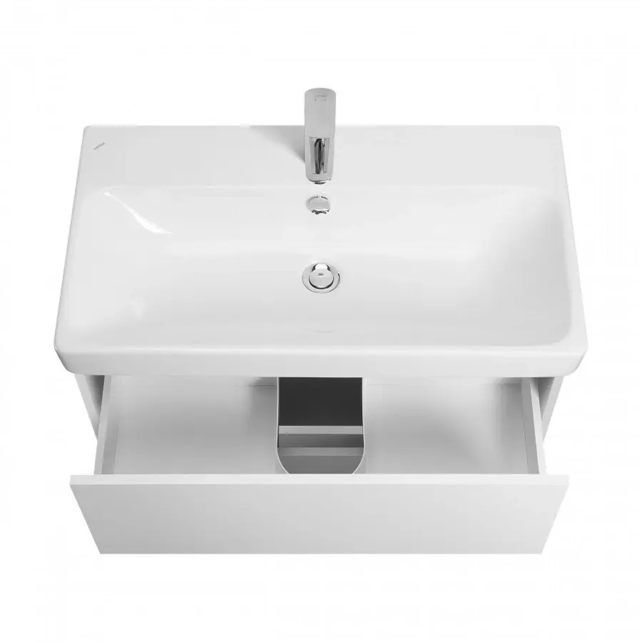 Комплект: тумба в ванную Aquaton Сканди 80 под умывальник Santek Адриана 80, белый матовый/глянец, 1A2830K0SD010 — изображение 4