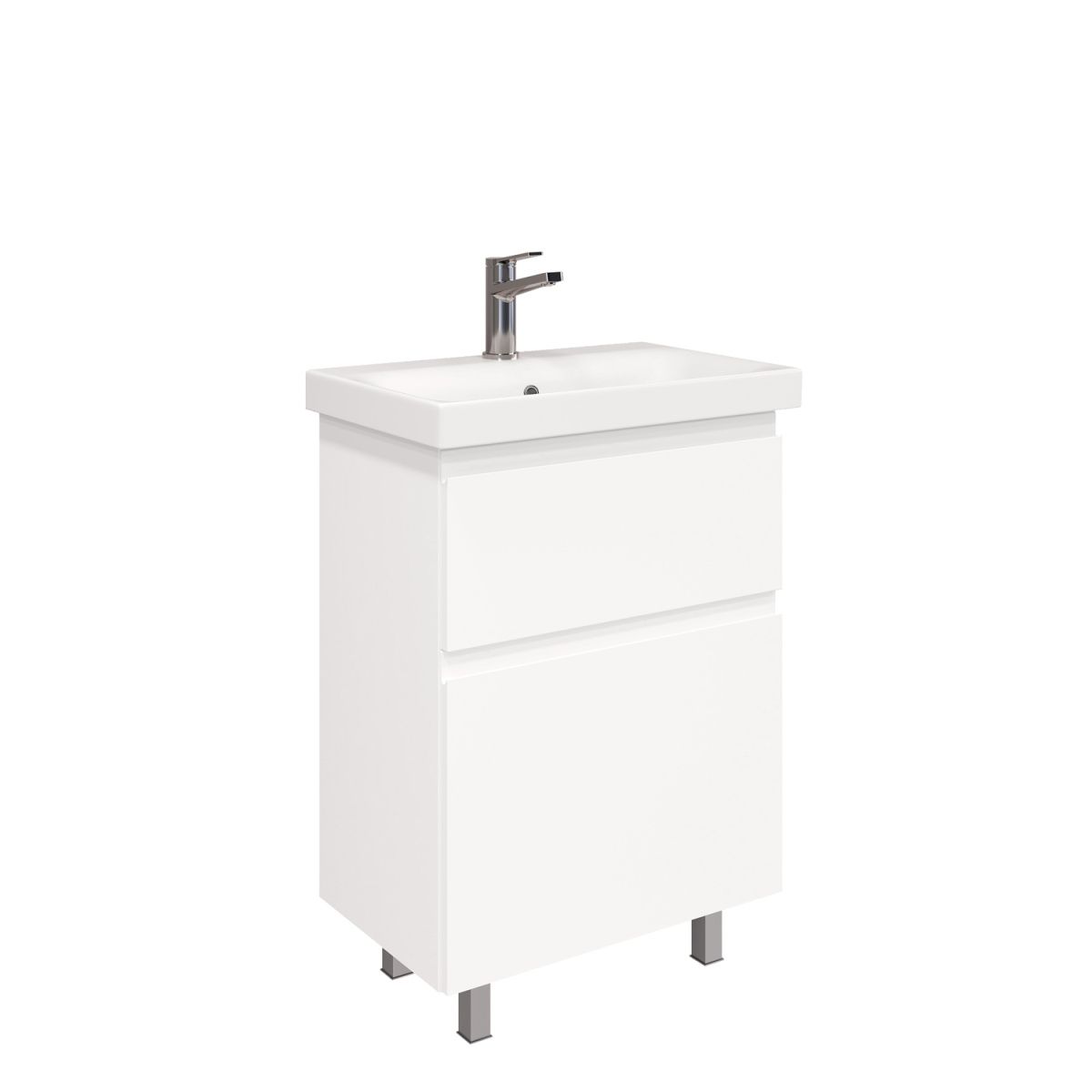 Тумба напольная Laparet OPTIMUM SLIM 60, белый глянец, LO-WFCAB-60SL-01