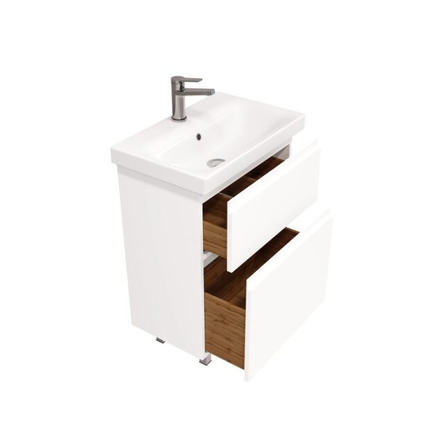 Тумба напольная Laparet OPTIMUM SLIM 60, белый глянец, LO-WFCAB-60SL-01 — изображение 3